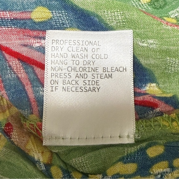 Christian Siriano Boho Crinkle Floral Tropical Blouse Top Plus Size 1X - Picture 8 of 9